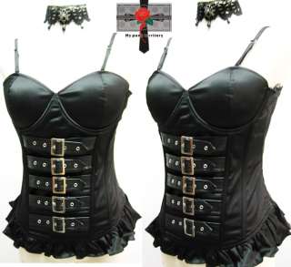 Gothic Demonia Faux Leather BONED Cyber Punk Corset  
