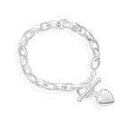 CleverEve Cleversilvers 8 Inch Toggle With Heart Charm Bracelet