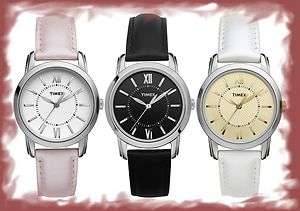Timex Womens Uptown Chic Black/White/Pink Leather Strap  