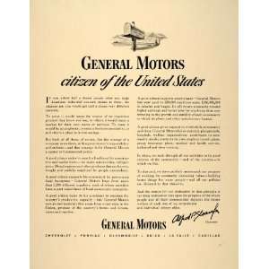  1940 Ad GM Chairman Alfred P. Sloan Jr. General Motors 