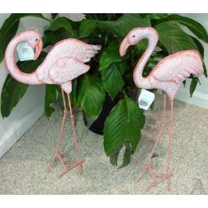    Pink Flamingo Yard Garden Art Staute Set of 2 Patio, Lawn & Garden