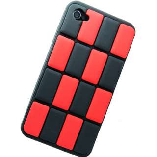 Iphone 4G Case Chocolate Silicone Soft Skin Black&Red  