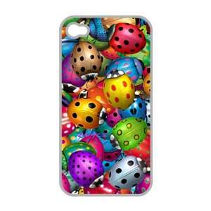  Apple iPhone4 Protective Skin Hard Case Back Cover With 3 D Ladybugs 