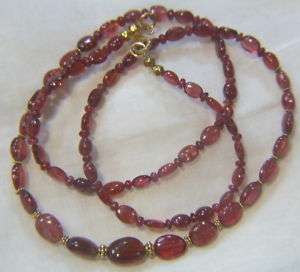 STRAWBERRY RED SPINEL 18kt & 22kt SOLID BEADS & CLASP  