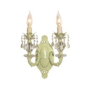  lily sage green clear beads double sconce Kitchen 
