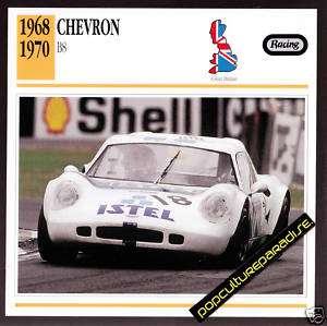 1968 1970 CHEVRON B8 John Lepp Trevor Thwaites CAR CARD  