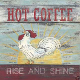 Hot Coffee Rise And Shine Rooster Framed Picture Print  