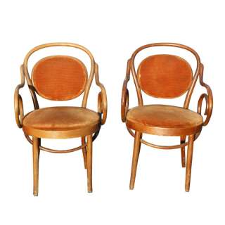 Vintage Bentwood Thonet Side Arm Chairs  