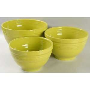 Homer Laughlin Fiesta Lemongrass (Newer) 3pc Baking Bowl Set (11, 9 