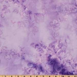  60 Wide Chiffon Knit Floral White/Purple Fabric By The 