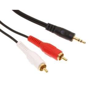  6 iPod Compatible 3.5mm Stereo to 2 RCA Cable (Black 