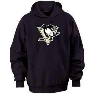 Majestic Pittsburgh Penguins Black Felt Tek Patch Hoody Sweatshirt 