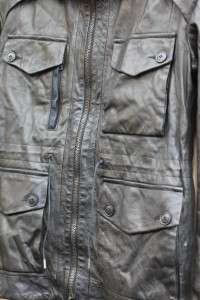 NWT~DIESEL BLACK GOLD~Lecapo Cargo Black Leather Jacket~S~$1,300 