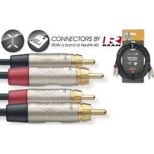  Stagg 20ft. N Series Twin Cable   RCA Male / RCA Male 
