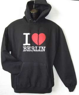 Kapuzen Sweatshirt * I Love Berlin bedruckt S   XXL  