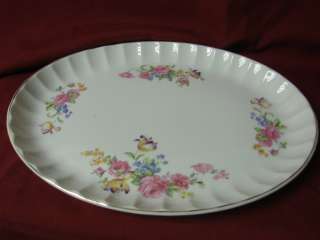 Vintage W.S George, China Dinnerware Patt# 586748H Pink Rose Platter 