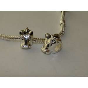  925 Sterling Silver Horse Charm Bead for Bracelet or 