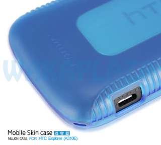   Case + LCD Screen Portector HTC Explorer Pico A310e Clear Blue  