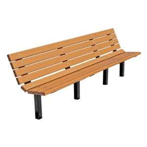  Contour Recycled Plastic Outdoor Bench Inground Mount 8 L 