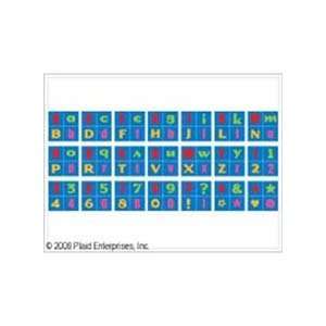  Plaid Foam Cube STAMPS 21 Stampers w 84 Designs (Blue 
