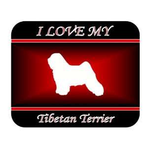 I Love My Tibetan Terrier Dog Mouse Pad   Red Design 