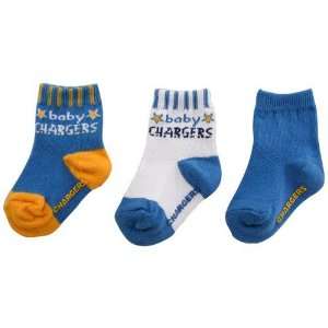  San Diego Chargers 3 Pack Infant Bootie Socks