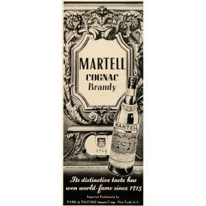  1937 Ad Martell Cognac Brandy Park Tilford Liquor 