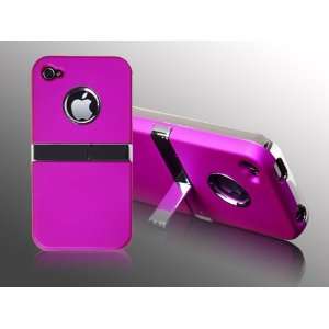 CASE COVER WITH CHROME FRONT & STAND RUBBERIZED CLIP For Apple iPhone 