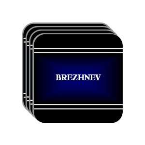 Personal Name Gift   BREZHNEV Set of 4 Mini Mousepad Coasters (black 