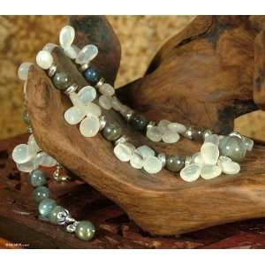    Moonstone and labradorite necklace, Mystique Wreath Jewelry