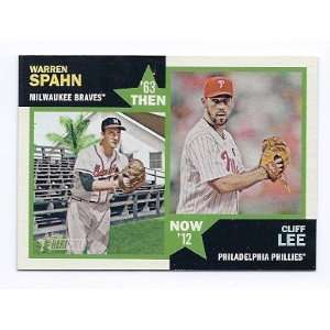  2012 Topps Heritage Then and Now #SL Warren Spahn and Cliff Lee 