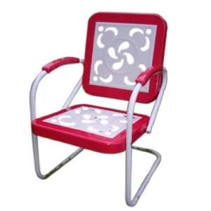  Garden Odyssey 91674CORAL Retro Arm Chair Swirl Pattern 
