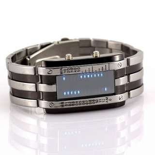 Shows Your Personality Mens Popular Silver+ Black LED Narrow Screen 