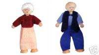 NEW~ PLAN TOYS~2 pcs Grandfather and grandmother dolls  