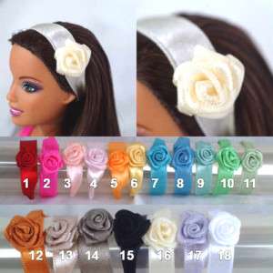 Barbie fashion headband  ROSE  18 colors (4PCS/SET)  