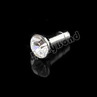 New 3.5mm Silver Crystal Earphone Port Dust Plugs iPhone 4  