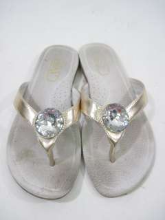 ENZO Girls Gold Jeweled Thongs Sandals Sz 34 IN BOX  
