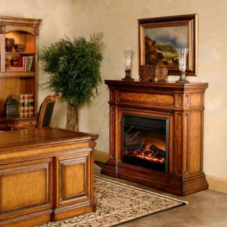 55 Hand Carved Beige Marble Top Fireplace w/ Remote  