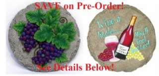 Grapes and Wine Resin Stepping Stone/Decor Wall Plaque, PRE ORDER 