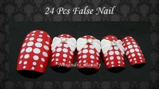 24Pcs 3D Pre Design False Nails Tips Nail Art  