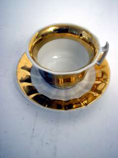 CUP WITH SAUCER PICTURE PAINTING GILDED THURINGIA GERMANY 1850