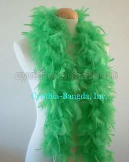 45g 52 bright green chandelle feather boa for diva night tea party 