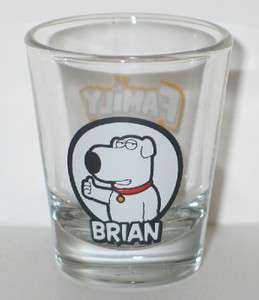 The Family Guy Brian Figure Illustrated Clear ShotGlass NEW UNUSED 