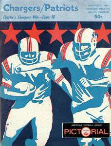 1969 San Diego Chargers Vs Boston Patriots Program AFL  