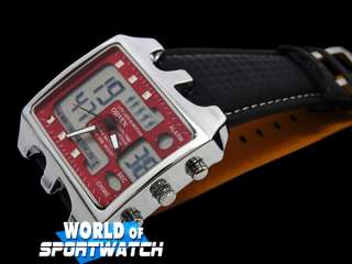 New OHSEN Red Digital&Analog Mens Sports Wrist Watches  