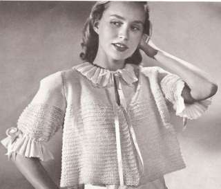 20 Vintage Bed Jacket Sweater Shrug Knitting PATTERN s  