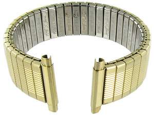 16 19mm Speidel Stainless Twist O Flex Gold Tone Metal Watch Band 1368 