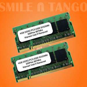 8GB 8G 2x 4GB DDR2 667 667MHz PC2 5300RAM SODIMM RA ME  