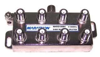 The 8 way splitter is used to divide a signal to feed 8 TVs or other 