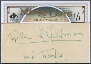   Upper Deck SP Legendary Cuts Baseball William Wellman Cut Auto 1/1